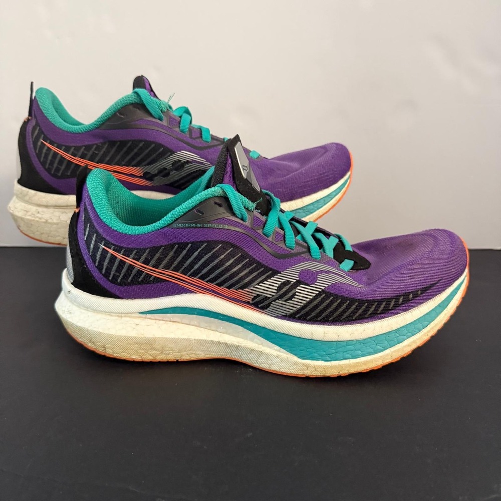 Saucony Endorphin Speed 2 Womens Running Shoes Purple Teal Size 11